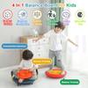 4 In 1 Rocker Board Physical Therapy, Balance Board Rocker Maze with 5 Balls, Floor Scooter Board with Handles, Wobble Board for Kid Balance Training, Autism Kids Sensory Toys for Age 3-9 (Bule) view 2
