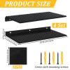 4 Pack Display Shelves for Building Bricks, Display Case Compatible with Brick Building Baseplate, Metal Floating Magnetic Display Cabinet Wall Mounted, Works with Major Building Blocks (Black4-Pack) view 2