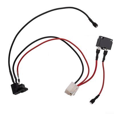 Charging Socket For Children's Electric Vehicles, Children Electric Vehicle Charging Socket 3-Pin Interface Replacement Port with Protective Fuse for 6V 12V 24V Ride On Cars Black(A)