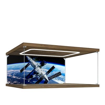 G GUFAMILY Acrylic Box Suitable for lego42181 Vertical Landing Cargo Spaceship Building Block Transparent dust Cover, 3mm Acrylic Thickness, 2cm heightened Brushed Base (Without Toy),