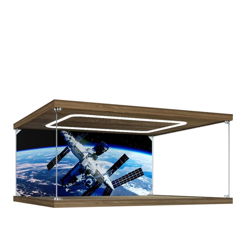 G GUFAMILY Acrylic Box Suitable for lego42181 Vertical Landing Cargo Spaceship Building Block Transparent dust Cover, 3mm Acrylic Thickness, 2cm heightened Brushed Base (Without Toy),