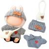 Clothes for Labubu 3-Piece Heart Embroidery Set - Soft Knit,Cozy Style with Hat,Sweater & Crossbody Bag,Perfect for 17cm Dolls(No Doll) (Grey) view 1