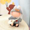 Clothes for Labubu 3-Piece Heart Embroidery Set - Soft Knit,Cozy Style with Hat,Sweater & Crossbody Bag,Perfect for 17cm Dolls(No Doll) (Grey) view 4