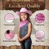 SeptCity Kids Cowboy Hat and Bandana for Age 5-10, Cowgirl Costume Set for Boys and Girls (Pink) view 4