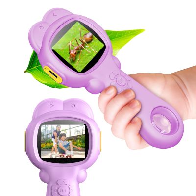 2-in-1 Kids Microscope Camera with 200W Dual Lens-2.0" Screen 500X Photo & Video AUKCLAX Digital Microscopes Handheld for 3 4 5 6 7 8 9 10 11 12 Year Old Kids Educational Science Kit Toy Gifts(Purple)