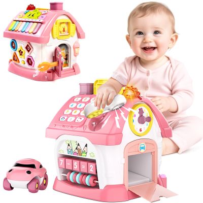 Beacron Baby Toys for 1 Year Old Girl Gifts: 8 in 1 Toddler Learning Musical House for 1 2 Yr Girl and Boy, First Birthday Gift for 12-18 Months, Bilingual Educational Toy for Toddlers 1-3