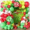 104pcs Whimsical Christmas Balloon Garland Arch Kit with Giant Candy Cane & Swirl Lollipops Foil Balloons, 18/12/10/5 Inch Lime Green Red Polka Dot Latex for Holiday Funny Monster Party Decorations view 1