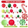 104pcs Whimsical Christmas Balloon Garland Arch Kit with Giant Candy Cane & Swirl Lollipops Foil Balloons, 18/12/10/5 Inch Lime Green Red Polka Dot Latex for Holiday Funny Monster Party Decorations view 2
