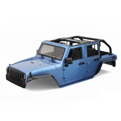 1/10 RC Jeep Wrangler Convertible Hard Shell Kit, for 1/10 RC Crawler TRX4 Axial SCX10 90046 90027 313 Wheelbase Shell Modification Accessories (Blue)
