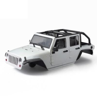 1/10 RC Jeep Wrangler Convertible Hard Shell Kit, for 1/10 RC Crawler TRX4 Axial SCX10 90046 90027 313 Wheelbase Shell Modification Accessories (White)