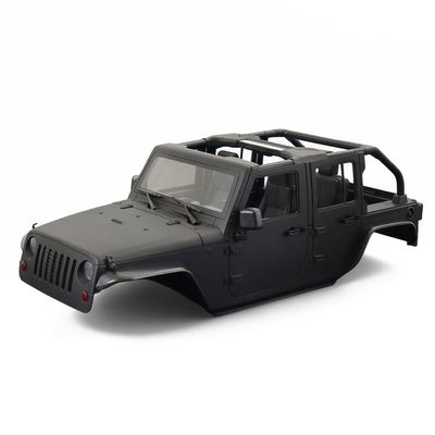 1/10 RC Jeep Wrangler Convertible Hard Shell Kit, for 1/10 RC Crawler TRX4 Axial SCX10 90046 90027 313 Wheelbase Shell Modification Accessories (Matte Black)
