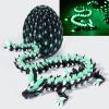 2026 Easter Gifts for Kids 3D Printed Dragon Egg Glow in The Dark,Cool Crystal Dragon Toys, 3D Print Dinosaur Fidget Toys Gift for Kids, Dino Eggs Desk Decor, Home Decor(Luminous Black Green view 1