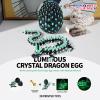 2026 Easter Gifts for Kids 3D Printed Dragon Egg Glow in The Dark,Cool Crystal Dragon Toys, 3D Print Dinosaur Fidget Toys Gift for Kids, Dino Eggs Desk Decor, Home Decor(Luminous Black Green view 2