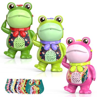 Inspireyes Walkie Talkies for Kids Rechargable 3 Pack,Cute Saluting Frog Toy,Toddler Playset Indoor Outdoor Toy with Stickers, Birthday Gift for 3 4 5 6 7 8 Year Old Girls Boys