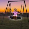 440lbs Swing Set for Backyard with 40 inch LED Saucer Swing and Heavy-Duty A-Frame Metal Stand, Swing Set Outdoor for Kids view 2