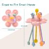 Montessori Sensory Toys for Babies,Silicone Teething Toys Pull String Baby Toy 18 Months (Pink) view 2