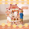 21 Pcs Toddler Hamburger Play Set, Pretend Play Cart Stall, Food Toys,with hot Dogs, Egg tarts, and Chicken Wings, for Children view 2