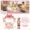 21 Pcs Toddler Hamburger Play Set, Pretend Play Cart Stall, Food Toys,with hot Dogs, Egg tarts, and Chicken Wings, for Children view 4