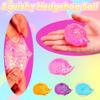 1Pcs Squishy Hedgehog Sugar Stress Balls Squeeze Toy for Kids, Slow Rise Squishy Hedgehog Sensory Fidget Toys, Glitter Sugar Squish Ball Easter Basket Stuffers (Pink) view 3