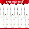 JOYIN 8 Pcs Christmas LED Mini Bulb Necklaces, Xmas Bright Light up Bulb Necklace with 26 Bulbs Beads & 8 Light-up Beads with 3 Lighting Modes, for Adult Kid Sweater New Year Favors Birthday view 3