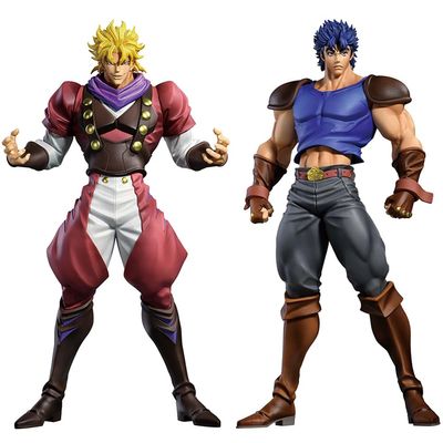 MABAIUDE JJBA Figure Jonathan Joestar and Brando Action Figure, 22cm Anime Figurine JJBA Super Action Statue, Articulated Movable Figures with Parts, PVC People Collection
