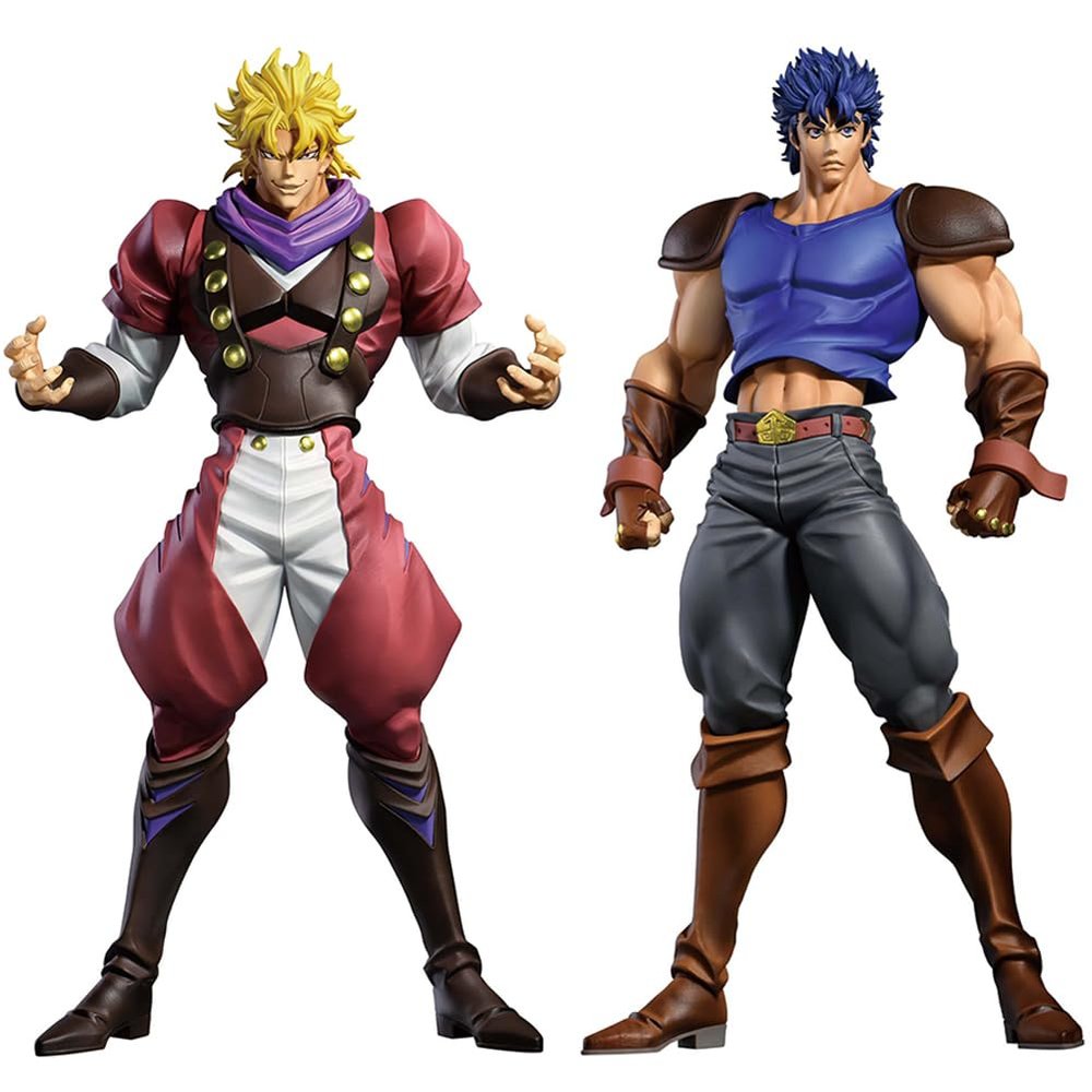 MABAIUDE JJBA Figure Jonathan Joestar and Brando Action Figure, 22cm Anime Figurine JJBA Super Action Statue, Articulated Movable Figures with Parts, PVC People Collection