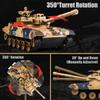 1/24 Remote Control Tank, 2.4Ghz Russian T-90 RC Tank & 330 Turret Rotation 2 Rechargeable Batteries Army Toys for Boys, Infrared Battle Toy with Lights, Smoke and Sound Effect Gift for 4+ Kids. view 3