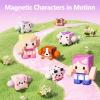 GobiDex 8PCS Magnetic Figures Playset Rotatable Animal & Character Toys for Kids, Toddlers Sensory Pretend Play Travel Toys Compatible with Magnet Blocks view 2