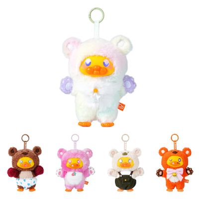 B.Duck Plush Blind Box Hugging Bear Series Cute Duck Vinyl Plush Keychain Figures, Scented Collectible Toys with Surprise Characters, Standing Design for Desk Dcor, Gifts (Whole Set)