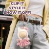 Clothes for LABUBU Doll (NO Doll), Luxury Chic Style 2-Piece Accessories for LABUBU 17cm Dolls, Premium Fashion Outfits for LABUBU - Bow Headdress + Plaid Tweed Dress (White) view 4