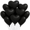10 Pack 18 Inch Matte Black Heart Foil Balloons  Romantic Black Mylar Balloons for Birthday, Halloween, Wedding, Valentines Day, Graduation, and Party Decorations view 1