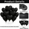 10 Pack 18 Inch Matte Black Heart Foil Balloons  Romantic Black Mylar Balloons for Birthday, Halloween, Wedding, Valentines Day, Graduation, and Party Decorations view 2