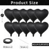 10 Pack 18 Inch Matte Black Heart Foil Balloons  Romantic Black Mylar Balloons for Birthday, Halloween, Wedding, Valentines Day, Graduation, and Party Decorations view 3