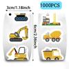 1000PCS Construction Vehicle Stickers Roll, 2 Rolls 10 Styles Self-Adhesive Stickers for Kids - Waterproof for Trucks, Excavators, Birthday Parties & Classroom Rewards (Vehicle Theme) view 2