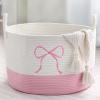 Honeydak Pink Laundry Basket Coquette Bow Hamper 13 x 20 Inches view 1