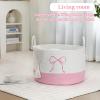 Honeydak Pink Laundry Basket Coquette Bow Hamper 13 x 20 Inches view 3