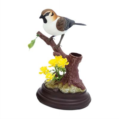 QHUDLV Electronic Bird Toys - Simulation Bird Toys, Singing Chirping Birds Toy, Sound Bird Figurine Toy, Simulation Birds for Kids Electric Toys Home Office Room Decoration Birthday Gifts (White)