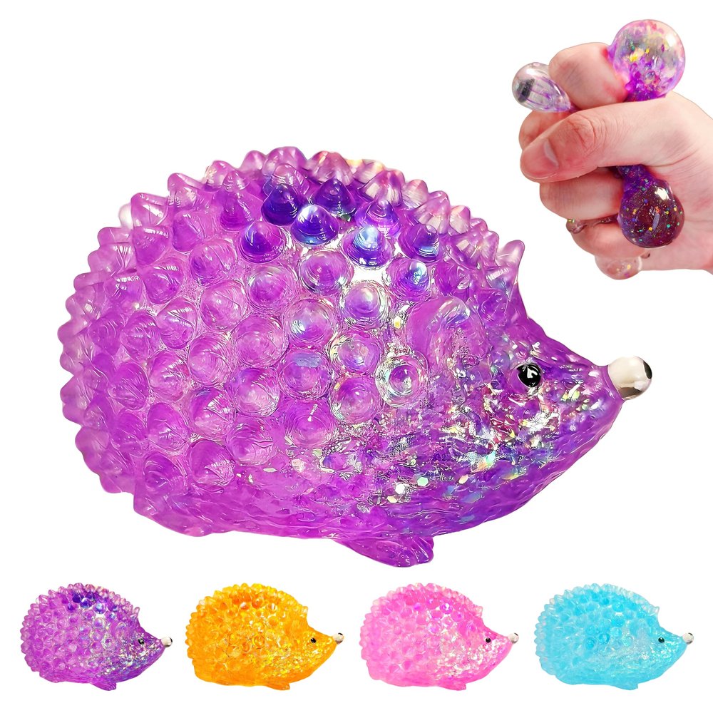 1Pcs Hedgehog Sugar Squishy Stress Balls, Kawaii Hedgehog Sugar Ball Squishy Toys for Kids Adults, Sensory Squeeze Fidget Toys for Easter Basket Stuffers,, Goodie Bag Stuffers