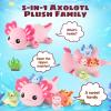 5 Pcs Axolotl Plush Toys for Girls Boys, 18.5" Mommy Axolotl Stuffed Animal with 4 Baby Axolotls Inside, Pink Stuffed Axolotl Salamander Plushies Pillow Toys Gift for Kids Easter Christmas Birthday view 2