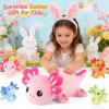 5 Pcs Axolotl Plush Toys for Girls Boys, 18.5" Mommy Axolotl Stuffed Animal with 4 Baby Axolotls Inside, Pink Stuffed Axolotl Salamander Plushies Pillow Toys Gift for Kids Easter Christmas Birthday view 3