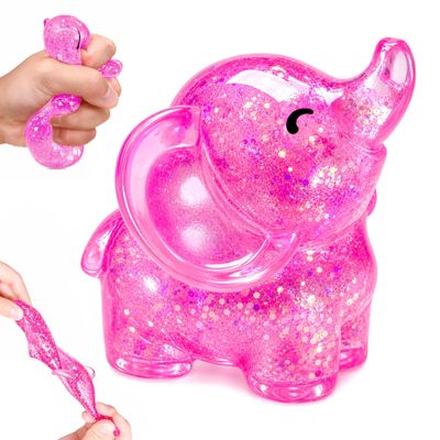 1Pcs Elephant Stress Balls Squishy Toys for Adults Kids, Squishy Elephant Sugar Ball Sensory Toys, Squeeze Squishy Ball Fidget Toys for Anxiety Relief, Slow Rise Squishy Toy for Boys Girls (Pink)