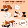 4 in 1 Fox Stuffed Animal Plush, 19" Large Mommy Stuffed Red Fox Plush Toy with 3 Baby Stuffed Foxes Inside, Huggable Fox Plushies Pillow Gifts for Kids Valentines Day Easter Christmas Birthday view 3