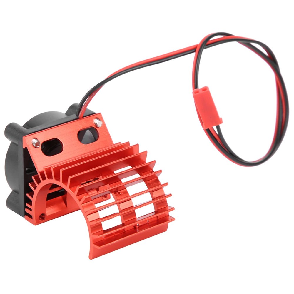 EVTSCAN RC Motor Heat Sink Upgrade Accessory High Performance Cooling Aluminum Alloy with JST Plug for 380 390 Motor 1/16 RC Car Boat Model (Red)