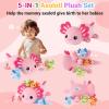 5 in 1 Axolotl Plush Toys for Girls Boys, 18" Mommy Axolotl Stuffed Animal with 4 Baby Axolotls Pink Stuffed Axolotl Plush with Babies Valentines Birthday Axolotl Plushies Gifts for Kids Toddler view 2