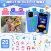 Elecoutek Kids Phone for Boy, Dinosaur Phone Toys for 3-10 Year Old Boys, Kids Mobile Phone Toy with Dual Cameras, 2.8 Inch Touchscreen, Music Player, Games with 32 GB Card, EVA Storage Box (Blue) view 3