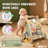 Wooden Baby Walker with Wheels, Speed & Height Adjustable, Baby Push Walker for 6-12 18 Months Boys Girls, Montessori Walker Toy for 1 Year Old Kids, Learning to Walk & Sit-to-Stand Activity Center view 3