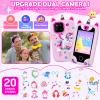 Elecoutek Kids Smart Phone for Girls, Toddler Unicorn Phone Toys for 3-10 Year Old Girl, Kids Mobile Phone Toy with Dual Cameras, 2.8 Inch Touchscreen, Music Player, Games, 32 GB Card and Bag (Pink) view 3