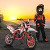 feneihe 50cc Kids Dirt Bike, 2-Stroke Gas Mini Bike, Dirt Bike for Kids 8-14, Gas Power Pocket Rocket Motorbike, Gas Motorcycle with Front Rear Disc Brakes, Off Road Mini Motorcycle Max Load 330Lbs R view 4