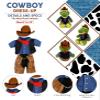 DolliBu Cowboy Stuffed Animal Dress Up Set - Western-Themed Outfit with Hat, Jeans, Vested Shirt, Bandana Cowboy Costume - Pretend Play Clothes for Teddy Bears - Large for 8 to 10 Inch Plush Toys view 2