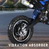 YOXIER 50cc Dirt Bike for Kids 8-14, Gas-Powered Mini Dirt Bike, 25 MPH Max Speed, Front & Rear Disc Brakes, Shock Absorption, Padded Seat, Kids Motorcycle, Mini Motorcycle Blue view 4